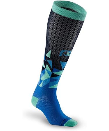 PRO Compression Marathon Socks - Blue Vertex, Small-Medium | Calf-Length Graduated Compression Socks - Buy Online on SooperMarket.com