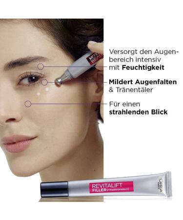 L'Or al Paris Revitalift Filler Hyaluron Eye Care - Anti-Aging Eye Cream with Double Applicator Tip | 15 ml - Buy Online on SooperMarket.com