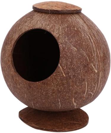 FOMIYES 2pcs Coconut Shell Charcoal Hamster Nest Small The Bed 16X15X15CMx2pcs Brownx2pcs - Buy Online on SooperMarket.com