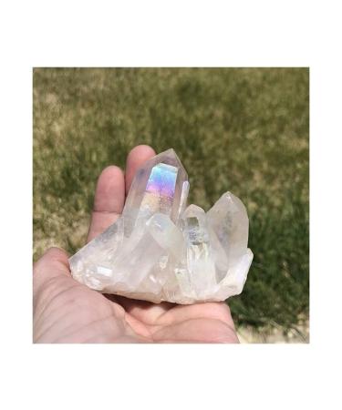 50-60g Natural White Angel Aura Crystal Cluster Electroplating Titanium Coating Quartz Cluster Stone Gifts Home Collections