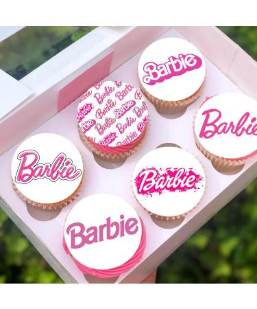 24 x Pre-Cut Barbie 8 Edible Stand up Wafer/Rice Paper Cupcake Cake Toppers Birthday Party Pink Decorations