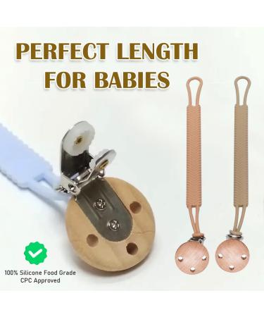Silicon Dummy Clip Newborn Essentials Mam Dummy Clip for Baby Boys and Girls Soft Flexible Dummy Clips Fits All Pacifier Clips Dummy Holder and Baby Teething Toys Mam Soother Clips(Brown/Orange) - Buy Online on SooperMarket.com
