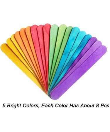 PAXCOO 100 Pcs 6 Colored Jumbo Wood Craft Sticks - DIY Arts and Crafts Supplies - Buy Online on SooperMarket.com
