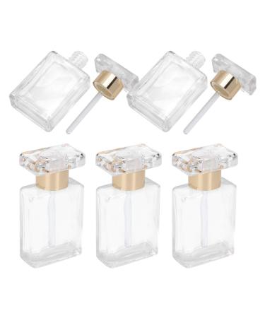 Refillableerfume Bottle Refillable Transparent Glass Essential Oil Bottle for Travel (Gold)