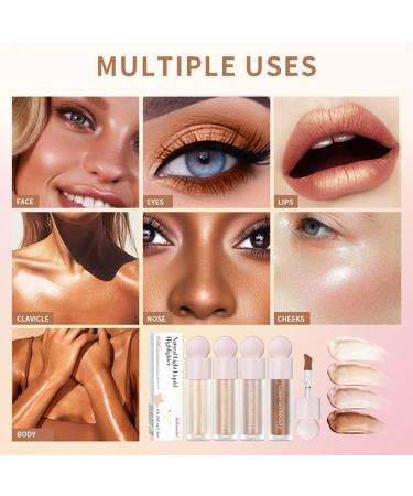 Go Ho Liquid Highlighter Makeup Natural Face Highlighter Stick Silky Smooth Light Liquid Luminizer Long Lasting Highlight Face Illuminator Make up 03 Rose Gold 03 Rose Gold 10.00 g (Pack of 1) - Buy Online on SooperMarket.com