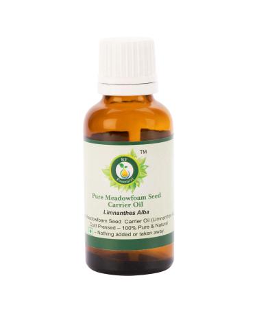 R V essential pure Meadowfoam carrier oil 100ml (3.38 ounces) - Limnanthes Alba (100% pure and natural cold -pressed) Pure Meadowfoam Carrier Oil 100 ml (1 Pack)
