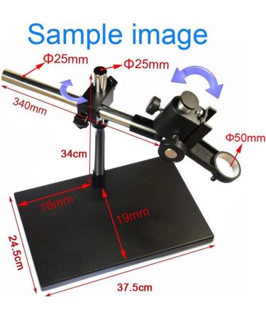 HAYEAR Heavy Boom Stereo Metal Table Stand for Industrial Microscope - Universal Large Platform, 50MM Lens Holder Ring Support, 3D Mode Adjust - Buy Online on SooperMarket.com