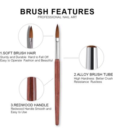 8# Sable Nail Art Brush Nail Brush with Red Wooden Handle Manicure Design Manicure tool Brown-8# - Buy Online on SooperMarket.com
