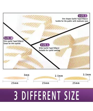 Invisible Double Eyelid Tape for Hooded Eyes - 480 Pcs, 3 Sizes - Instant Eyelid Lift Strips for Droopy Lids - Buy Online on SooperMarket.com