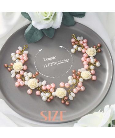 IYOU Flower Girl Headpiece Gold Pearl Communion Headband Floral Wedding Hair Accessories for Girls - Buy Online on SooperMarket.com