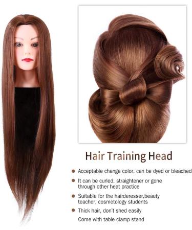 Cikonielf Hair Training Head - Synthetic Fiber for Web Design & Coloring Practice - Washable with Shampoo - Buy Online on SooperMarket.com