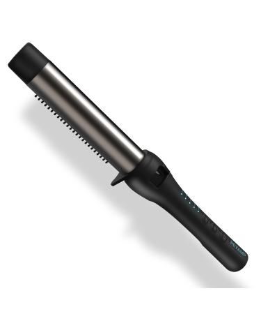 REVAMP Progloss Perfect Finish Waver - Ceramic Wave Wand with Retractable Bristles Smooth Curls Heat Technology Ionic Barrel Infused with Smooth Oils
