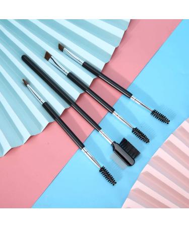 4pcs Professional Eyebrow Eyelash Brush Comb Set - Soft Hair Double Head Makeup Tool for Perfect Brows & Lashes | International Shipping - Buy Online on SooperMarket.com