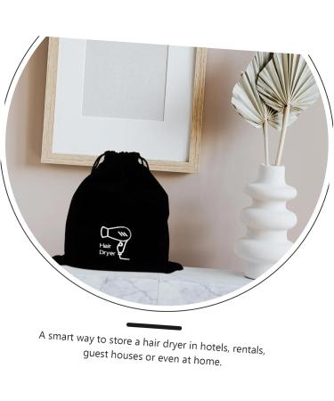FOYTOKI 4 Pcs Hair Dryer Storage Bag Accessories Blower Tool Drawstring Bag Roller Cosmetic Flannel Black - Buy Online on SooperMarket.com