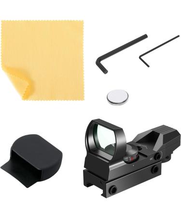 Ohuhu Red Green Dot Reflex Sight with 4 Reticle Patterns | 20mm Rail Mount | Black - Buy Online on SooperMarket.com