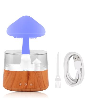 Rain Cloud Humidifier Colorful Light Raindrop Aroma Diffuser Humidifiers with 7 Color Changing Lights and Water Drop Sound for Home Desk Bedside(wood)