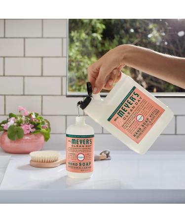 Mrs. Meyer's Geranium Hand Soap Refill 33 Oz - Pack of 2 | Biodegradable Formula with Essential Oils - Buy Online on SooperMarket.com