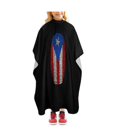 Puerto Rico Fingerprint Barber Cape Professional Hair Cutting Cape Cute Haircut Apron for Boys Girls