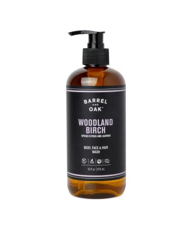 Barrel and Oak - All-In-One Body Wash Men's Body Wash Men's Soap for Hair Face & Body Refreshing & Balanced Cleanser Essential Oil-Based Scent Vegan (Woodland Birch 16 oz)