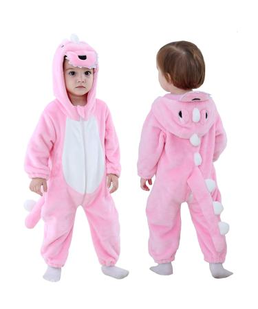 Doladola Unisex Baby Toddlers Romper Jumpsuit Hooded Cartoon Sleepsuits Infant Outfit 3 5-4 5 Years Pink Dinosaur