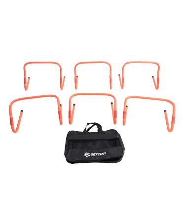 Get Out! Agility Hurdles Training Equipment - 6pk 2 Way Plyometric and Speed Hurdle Set for Soccer and Football