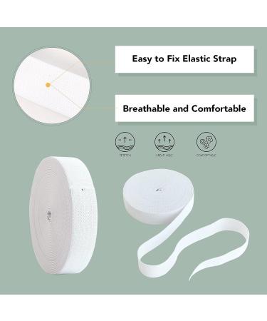 White 1 Inch Elastic Spool - 11 Yards | High Elasticity for Sewing Waistband, Pants, Dress, Swimwear, Crafts DIY - Buy Online on SooperMarket.com
