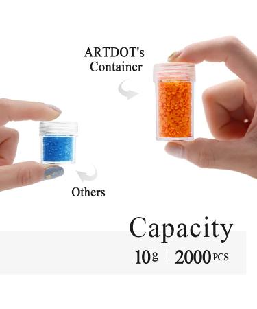 ARTDOT Diamond Painting Storage Containers - 60 Slots Medium Black Jars for Jewelry, Beads, Charms - Shockproof Diamond Painting Accessories - Buy Online on SooperMarket.com