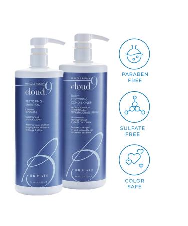 Brocato Cloud 9 Restoring Shampoo + Conditioner Duo 32 Fl Oz - Adds Moisture, Shine & Volume - Color Safe - Buy Online on SooperMarket.com