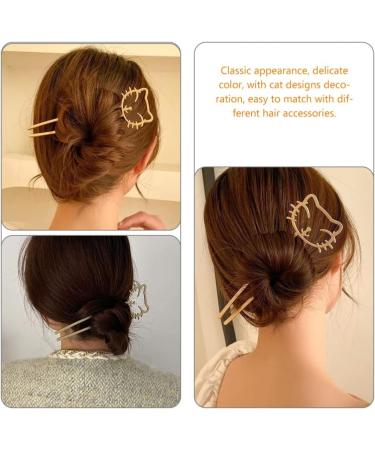 minkissy Cute Cute Hairpin Cat Hair Clips Cat Hair Pin Women Hair Accessories Retro Hairpin Girl Hair Accessories Cute Hair Clips for Women Hair Bun Hair Fork Lazy Wind Miss Alloy - Buy Online on SooperMarket.com