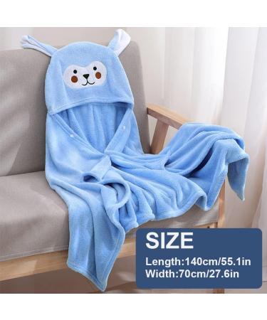 Hooded Baby Towel - Ultra Soft, Absorbent Beach/Bath Towel 70x140 cm (Blue) - Buy Online on SooperMarket.com