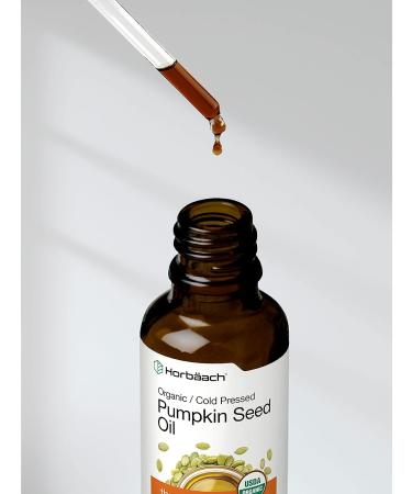 Organic Cold Pressed Pumpkin Seed Oil 4 oz | 100% Pure Extra Virgin | Vegetarian, Non-GMO, Gluten Free | for Hair and Face by Horbaach - Buy Online on SooperMarket.com