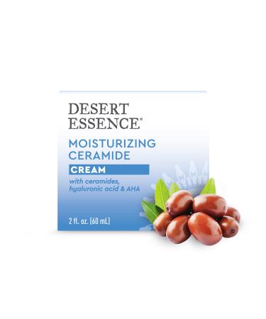 Desert Essence Moisturizing Ceramide Facial Cream 2 fl oz - Vegan Gluten-Free. Cruelty-Free - Supports Skin's Natural Moisture Barrier - Moisturize and Rejuvenate - Perfect for Sensitive Skin