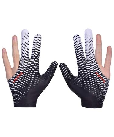 2 pieces of billiard glove snooker glove left and right hand billiard pool gloves 3 finger billiard pool snooker Queue gloves billiard accessories for men women white