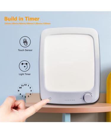 10000 Lux White Light Light Therapy Lamp Simulation of Daylight UV-Free Mood Control Lamp Timed Touch LED Sunlight Lamp - Buy Online on SooperMarket.com