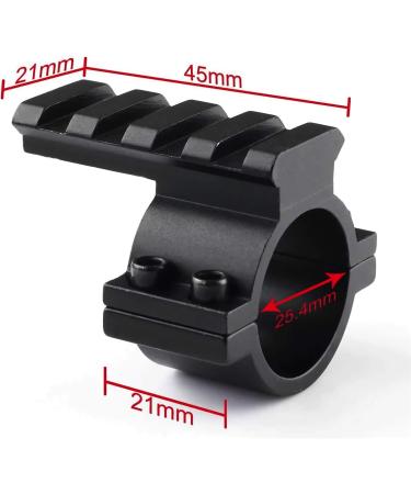 Higoo 1-Inch Scope Ring Adaptor with Picatinny/Weaver Rail Mount - Tactical Barrel Clamp for Scope Flashlight Laser Sight - Buy Online on SooperMarket.com