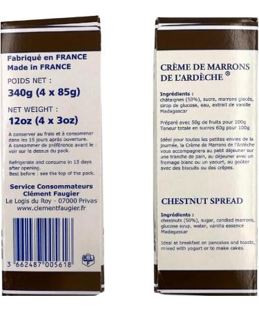 Clement Faugier Chestnut Spread 4 Pouches x 85g - Buy Online on SooperMarket.com