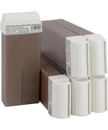 EpilWax Set of 6 Chocolate Wax Cartridges for Hair Removal - Large 100 ml Roll-on Waxing Refills Chocolate 100 ml (Pack of 6)