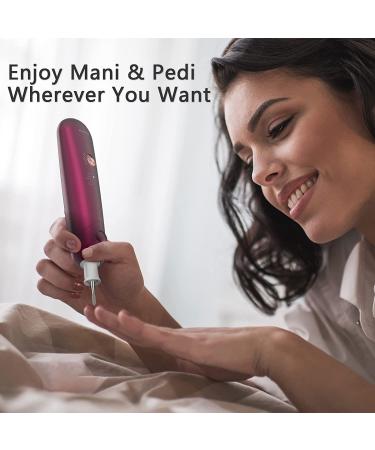 Rechargeable Cordless Electric Nail File Kit - 5 Speeds Professional Manicure Pedicure Set for Thick Nails - Buy Online on SooperMarket.com