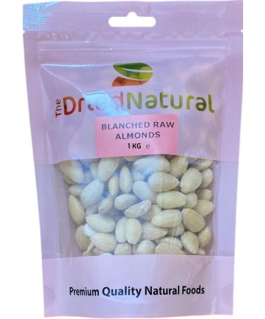 Blanched ALMONDS Whole Raw Premium Quality (180 g - 5 kg) - The Dried Natural (1 KG) Almond 1 KG