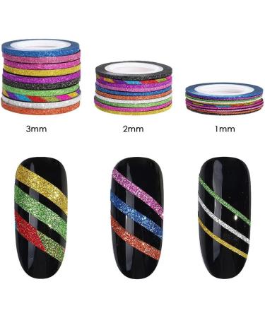 Dajidafu 14piece Easy To Nail Art Striping Tape Set Fashionable And Unique For Stunning Nails Paper Wide Application Multicolored Random Color 1MM - Buy Online on SooperMarket.com