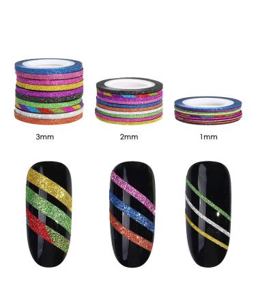 Multicolored Nail Art Striping Tape Set - 3 Set, Wide Application, Fashionable & Unique Design, Good Gifts - Random Color 2MM x 3Set - Buy Online on SooperMarket.com