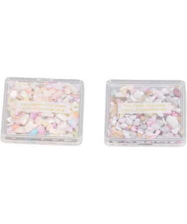 Nail Flakes Shell Slices Irregular Nail Jewelry Decorations 2 Boxes for Salon - Buy Online on SooperMarket.com