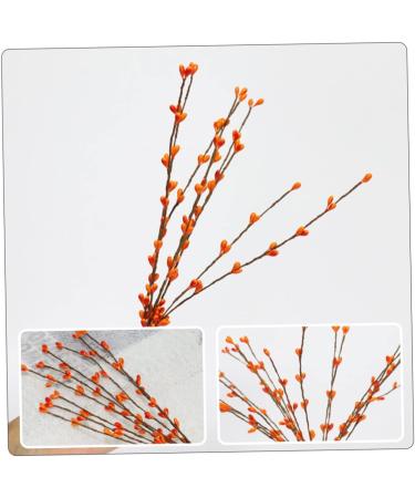 5pcs Artificial Berry Branch Christmas Ornaments Christmas Decoration Christmas Garland Berry Artificial Tree Picks Holly Berry Sprigs Plants Decor Plastic Small Fruit Halloween Orange 30x5cm - Buy Online on SooperMarket.com
