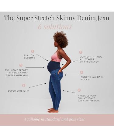 Motherhood Maternity Indigo Blue Stretch Belly Ankle Denim Jeggings - Black Wash - Buy Online on SooperMarket.com