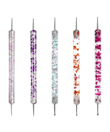 5 pieces of nail puncture pen puncture pen polish carving tool nail art point tools nail polish color manicure point nail art set for gel polish decoration