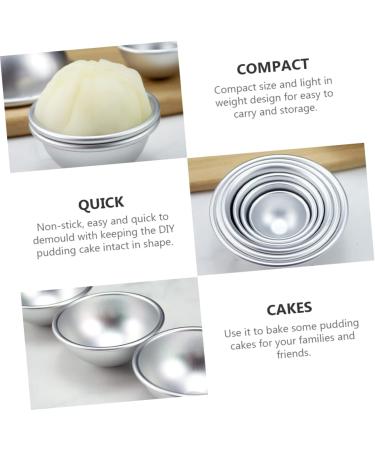 OUNONA 18 Pcs Mold Ball Cake Pans Chocolate Candy Baking Cookie Moulds Mini Dome Cake Tins Muffin Baking Cups Hemisphere Cake Pan Sphere Cake Mould Paper Cup Non Stick 3D Aluminum Alloy Silverx3pcs 8X8X4CMx3pcs - Buy Online on SooperMarket.com