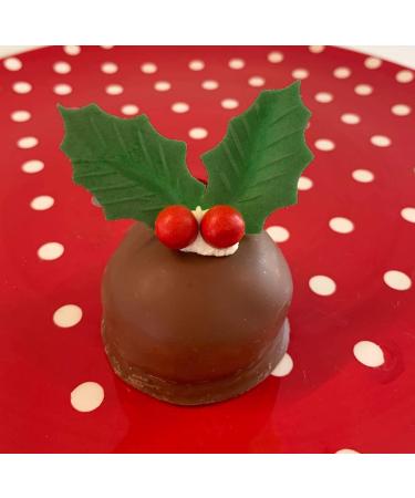 36 Edible Holly Leaves- Christmas Edible Cake Decorations - Buy Online on SooperMarket.com