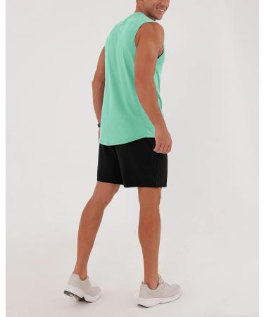 ODODOS Men's Muscle Shirt UPF 50+ Sleeveless Gym Tank Top Mint Green XXL Tall - Buy Online on SooperMarket.com