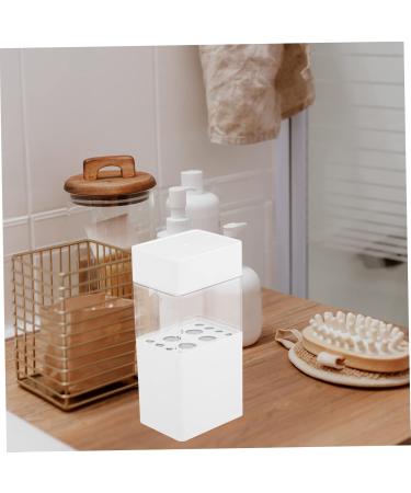Angoily Clear Makeup Brush Holder - Travel Cosmetic Organizer with Lid for Desk & Dressing Table - Buy Online on SooperMarket.com