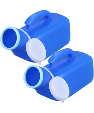 2Pcs Urinal for Men 1200ML Portable Urinal Spill Proof Pee Bottles with Lid & Handle Thick Plastic Male Urinal Large Opening Mens Urinals with Wraped Edge for Travel Hospital Blue. - Buy Online on SooperMarket.com